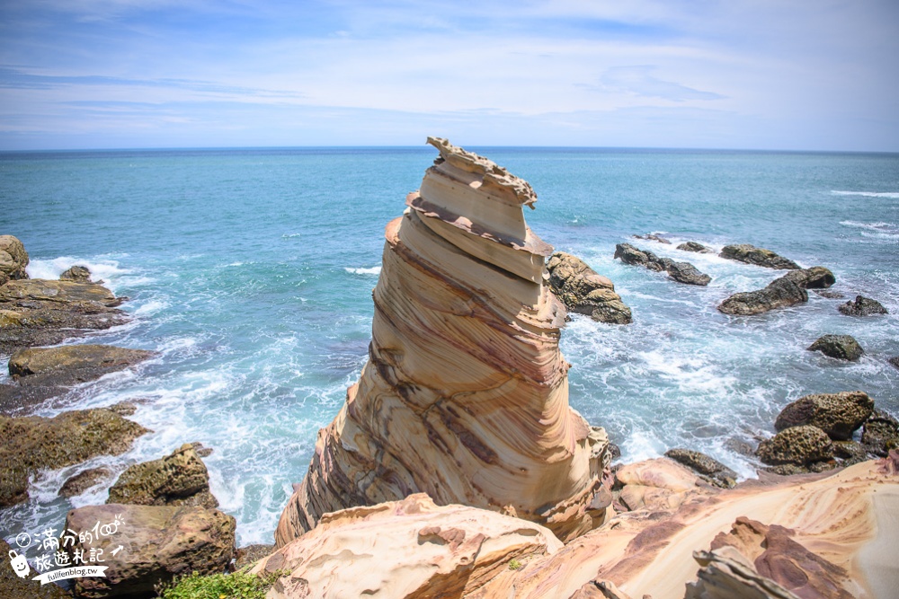 東北角景點|南雅奇岩地質步道|大海上的巨石竹筍.巧克力霜淇淋岩|好震撼~天然藝術品!