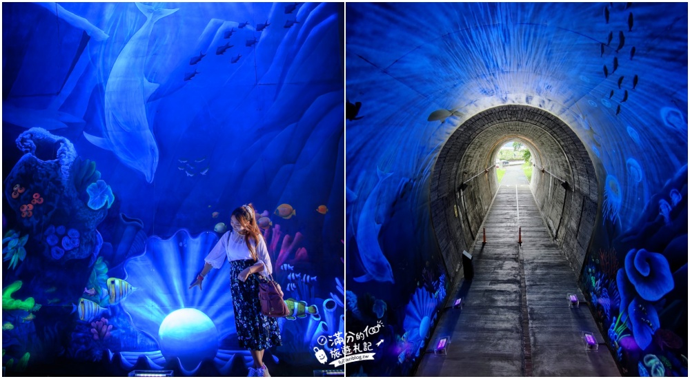 宜蘭景點|蘇澳蘇東隧道(免門票)超夢幻紫光海底世界，與深海魚漫步大海中!