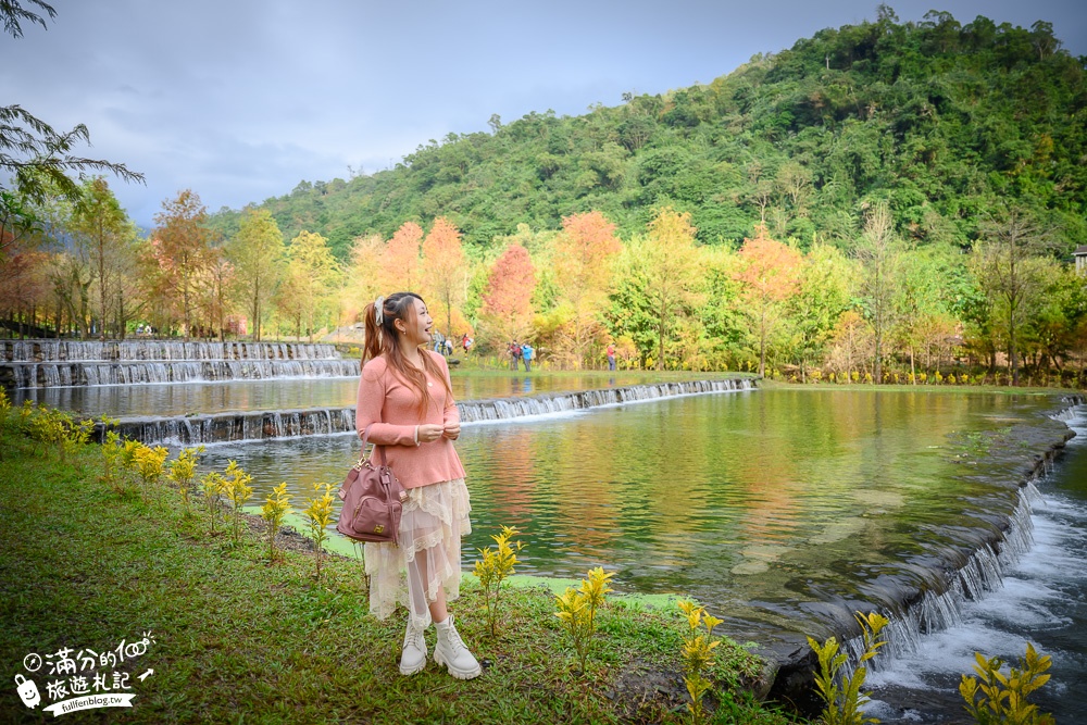 宜蘭新景點|三層坪水土保持農塘教育園區|水漾落羽松.梯田瀑布超震撼~媲美雲山水!