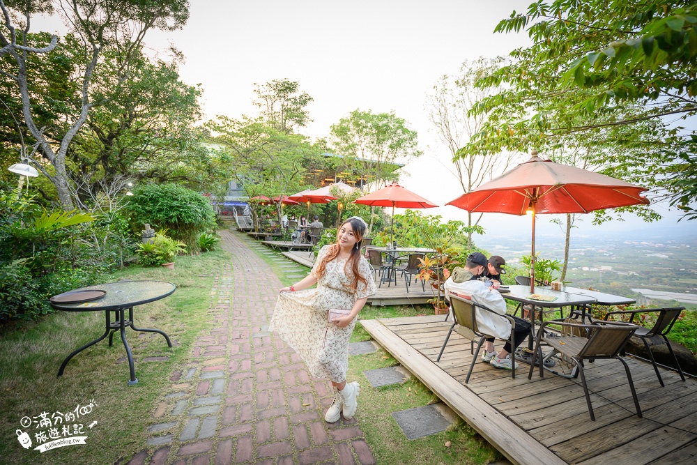 台南夜景【瑪莎園景觀庭園咖啡餐廳】玉井虎頭山約會首選,愈夜愈美麗,座擁180度城市夜景!