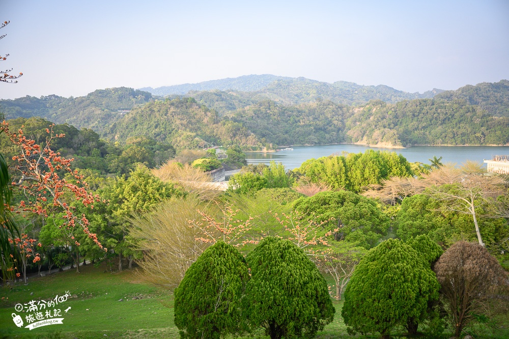 苗栗景點|鯉魚潭水庫(免門票)全國唯一鋸齒堰,超壯觀排洪景觀~碧綠潭景猶如走進山水勝境!