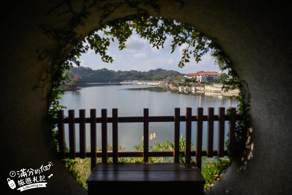 【苗栗日新島】水榭樓台,全台唯一湖中島上的咖啡館!來看水庫.拍洋樓.喝下午茶.探索水管洞穴!