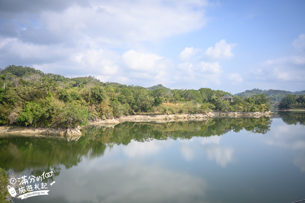 【苗栗日新島】水榭樓台,全台唯一湖中島上的咖啡館!來看水庫.拍洋樓.喝下午茶.探索水管洞穴!