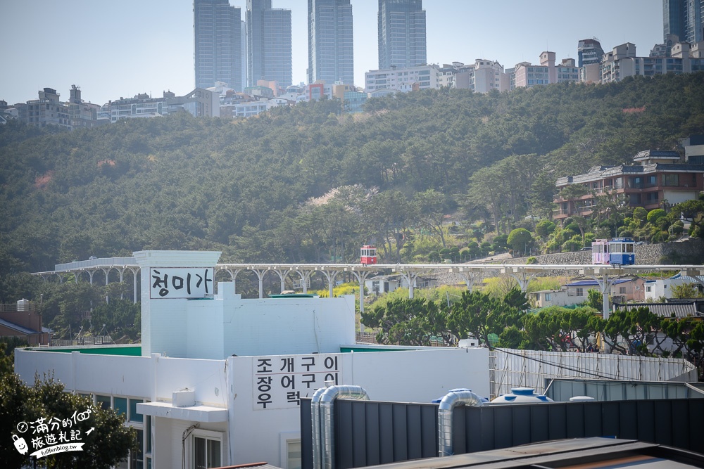 釜山海雲台景點｜Aelliseu甜甜圈.青沙浦看海咖啡館,巨無霸甜甜圈超好拍~還能眺望海上燈塔和彩虹膠囊列車!