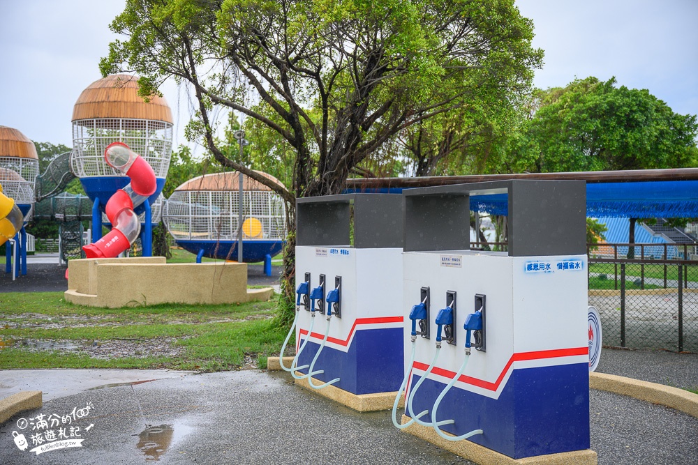 高雄景點|中油海洋天堂公園(免門票)中油主題親子遊戲場,海盜船.火箭.噴水加油槍超好拍~中油寶寶陪你玩!