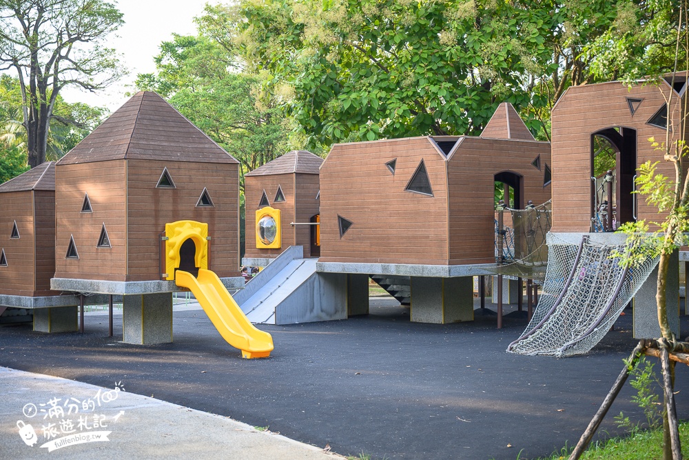 嘉義公園隱身樹屋尋寶遊戲場！高腳屋主題親子公園,溜滑梯.沙坑通通免費玩,嘉義親子景點推薦!