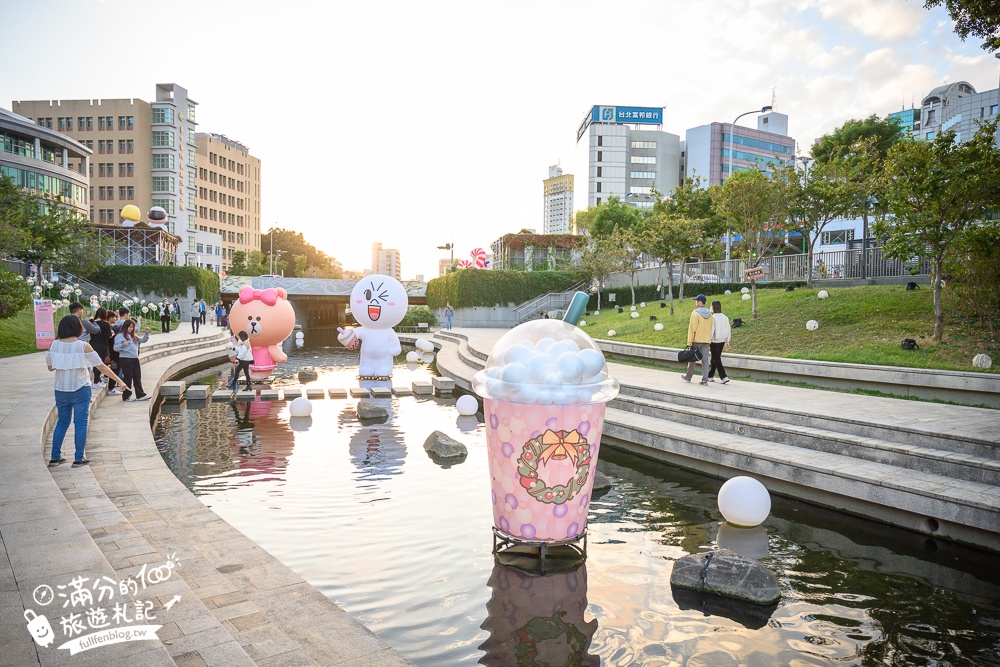 【2023台中耶誕嘉年華】台中聖誕節柳川水岸賞燈指南.和熊大兔兔一起狂歡迎新春!