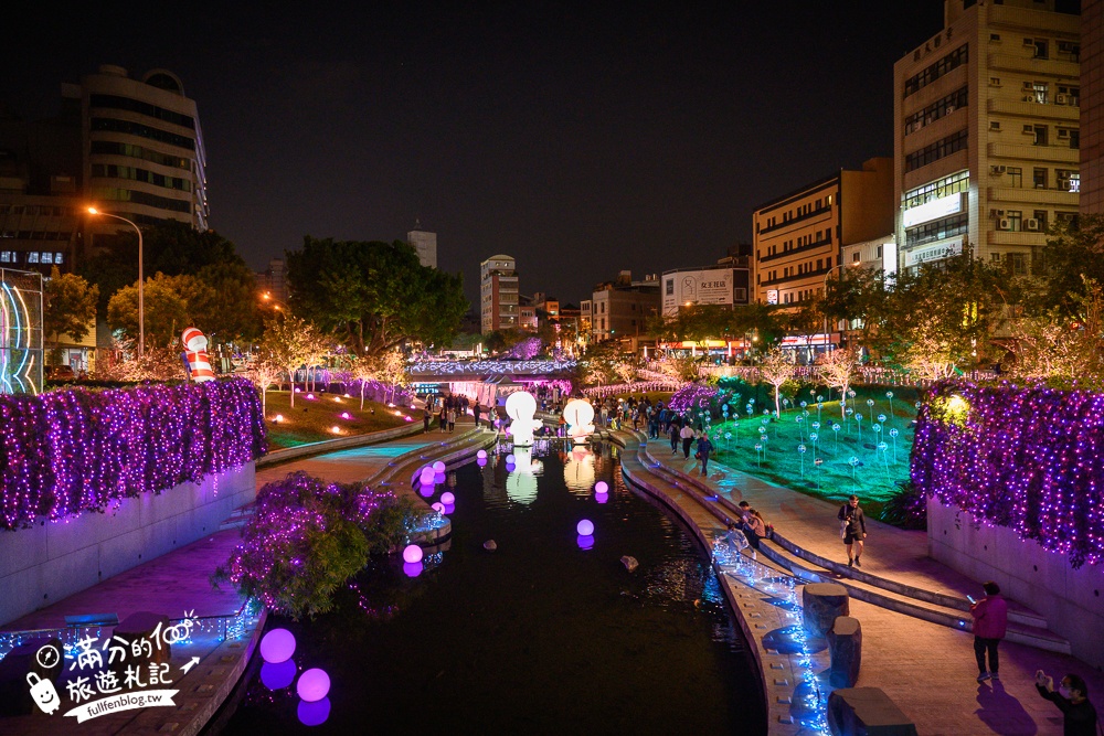 【2023台中耶誕嘉年華】台中聖誕節柳川水岸賞燈指南.和熊大兔兔一起狂歡迎新春!