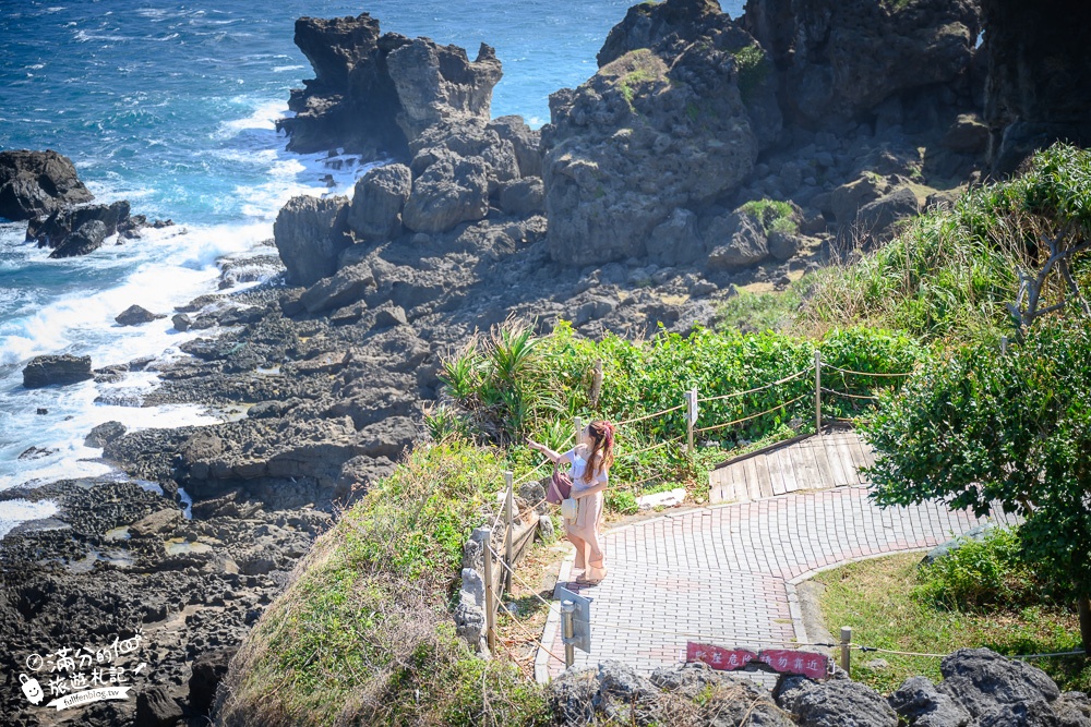 屏東景點【貓鼻頭公園】墾丁看海秘境.搭貓咪公車旅行趣,梅花鹿.老鷹地景藝術超壯觀!