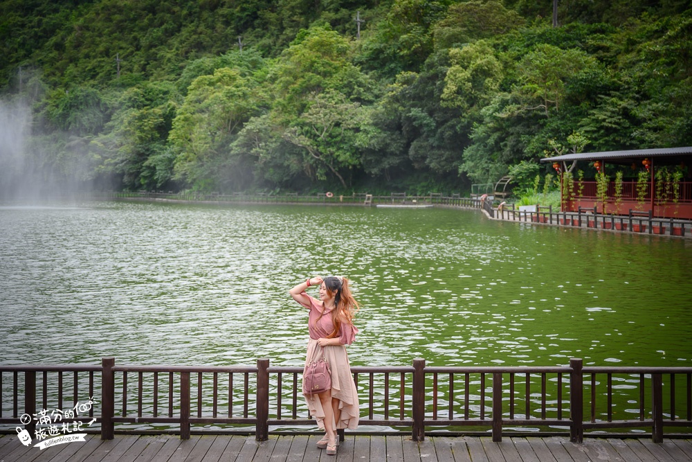 宜蘭景點|長埤湖風景區(免門票)走環湖步道.看噴泉.餵小魚~靜謐抹茶湖!