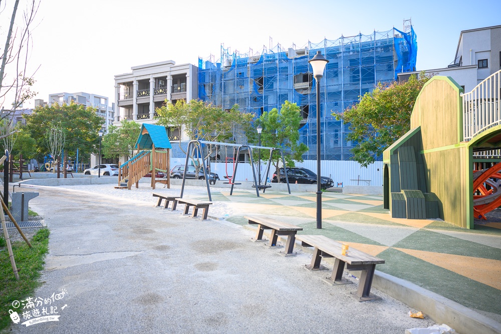 新竹景點|芎林公一方口獅公園(免門票)超可愛客家方口獅主題遊戲場,獅嘴溜滑梯, 獅尾爬欄杆~趣味十足!