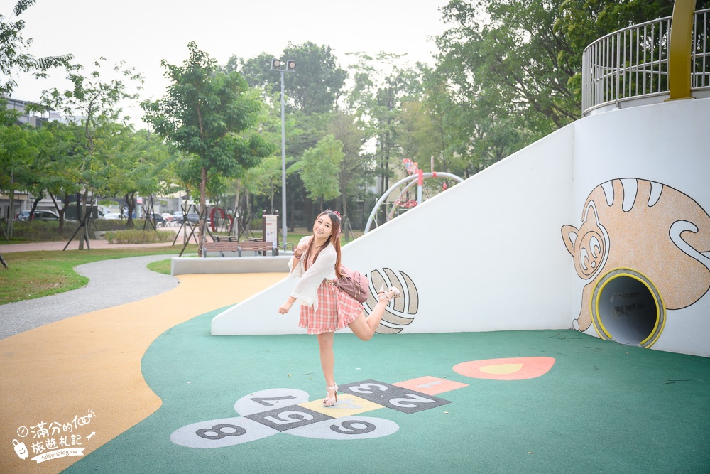 嘉義景點|打貓親子廣場早安公園(免門票)貓咪主題遊戲場.盪鞦韆.溜滑梯.攀岩.貓咪沙坑隨你玩!